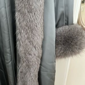 Genuine Silver Fox Fur Trimmed Inside Coat Liner